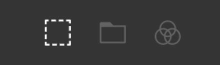 Three output icons: selection, folder, and channel
